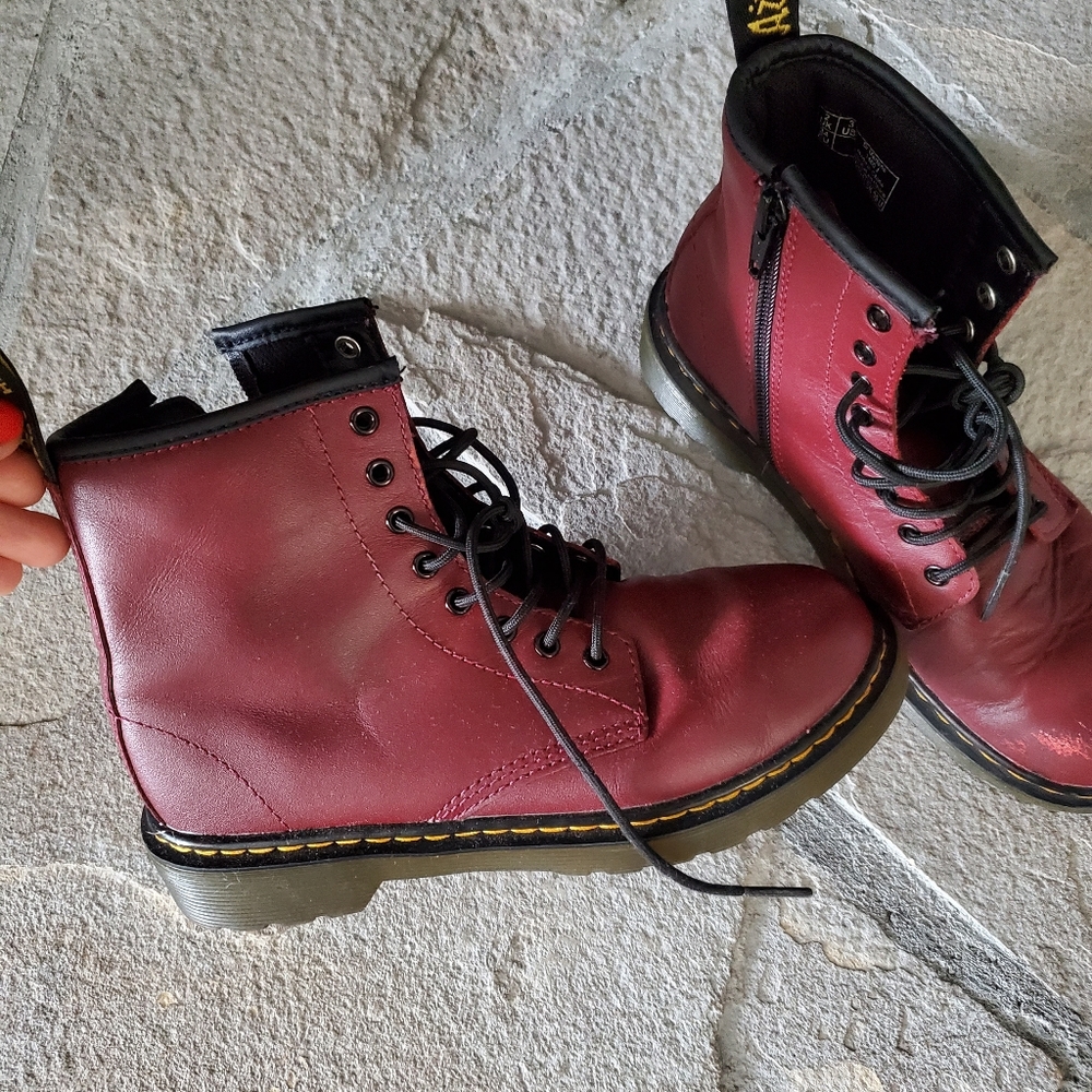 Girl size 3 Leather Dr. Martens 1460. Cherry Red.